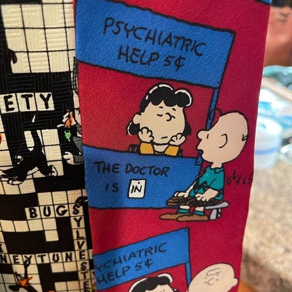 Vintage Ties Peanuts Looney Tunes Halloween made in Korea - Picture 14 of 14